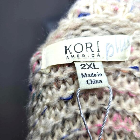 Kori Plus Chunky Bishop Sleeve Knit Pullover Sweater Size 2XL NWOT Crewneck - Picture 3 of 4